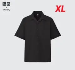 【新品】ユニクロ UNIQLO × Theoryオープンカラーシャツ 黒 XL