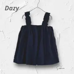 R3051＊デイジー 新品✨スリーブレストップス ♡シャーリングストラップ 黒