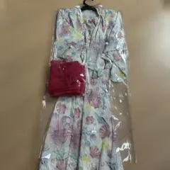 アリエル貝殻柄 浴衣 120cm ピンク帯付き