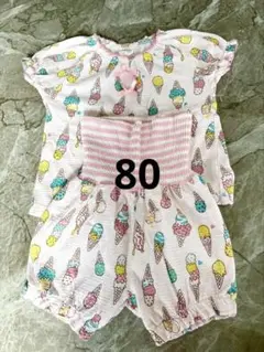 パジャマベビー服　ピンク　80cm 古着