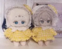 ギンガムなワンピース　飴付きヘッドドレス　無属性　10cm用