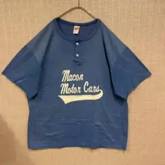 US古着 USA製 SOFFE ソフィー ヘンリーネック Tシャツ XL ブルー