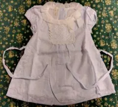【新品】ワンピース 半袖 ベビー ブルー レース 90