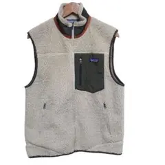 美品 patagonia フリースベスト ベージュ (M) 22-11-74