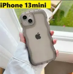 iPhone13mini★なみなみ　透明ケースiPhoneケース 黒　 訳アリ