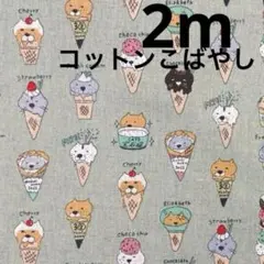 【特価】ラスト3枚★綿麻★コットンこばやし★アイス猫★グリーン★