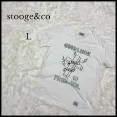 【STOOGE&CO】ストゥージアンドコー 半袖Tシャツ L 白 平成