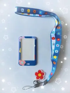 花柄パスケースとストラップセット