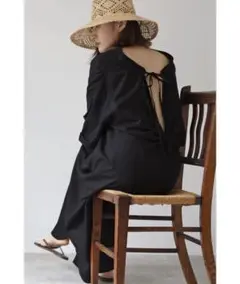 Bonjour Sagan バックデザインVネックロングワンピース