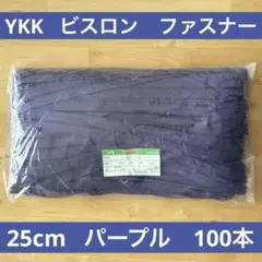 YKK/ビスロン　ファスナー パープル（559）　25cm 100本　新品未開封