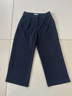 PLST ネイビー クロップドワイドパンツ　S