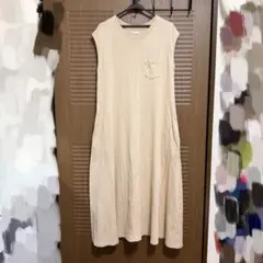 Lee ノースリーブロングワンピース L ベージュ