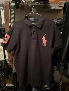 【レア】90s Polo Ralph Lauren 黒 ポロシャツビックポニー黒