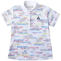 le coq sportif golf 英字総柄プリント半袖シャツ Mサイズ