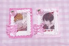 B8 デコケース ホイップケース トレカケース ハンドメイド ピンク 白 セット
