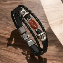 ヴィンテージ風 レザー ラグビー ブレスレット メンズ アクセサリー