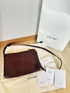 CELINEトリオラージ　バーガンディ CELINE セリーヌ トリオバッグ ラージ バーガンディ ラムスキン