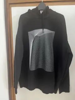 H&M グラフィックプリント パーカー L 黒