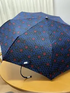 折りたたみ傘 青と黒の六角形