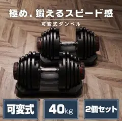 ダンベル 可変式 40kg 2個セット レッド 多機能アジャスタブル□★／