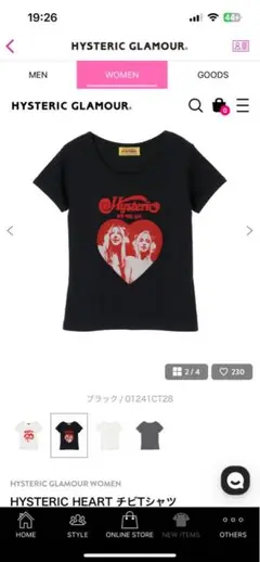 今期♡ヒステリックグラマー♡HYSTERIC HEART チビTシャツ新品 HYSTERIC HEART チビTシャツ|HYSTERIC GLAMOUR WOMEN | HYSTERIC