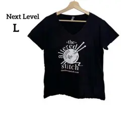 Next Level ネクストレベル　Vネック黒Tシャツ Lサイズ　ブラック　夏