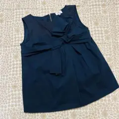 LANVIN en Bleu ネイビー ノースリーブ 38