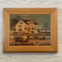カントリー風景アート 木製フレーム付き