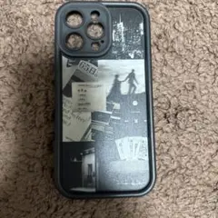 iPhone14promaxソフトケース モノクロデザイン
