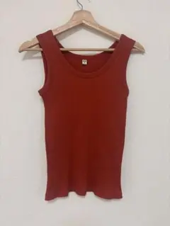 UNIQLO リブ編み タンクトップ レッド