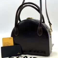 【極美品】 フェンディ がま口 2way バニティ ハンドバッグ レザー