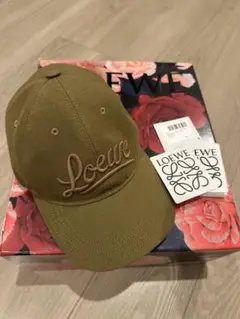 【美品】LOEWE 刺しゅうロゴ入り キャップ　ロエベ LOEWE (ロエベ) ロゴ刺繍 キャンバス ベースボールキャップ