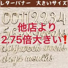ニ 3倍大きいサイズ 無着色木製レターバナー マタニティフォト月齢フォト記念撮影