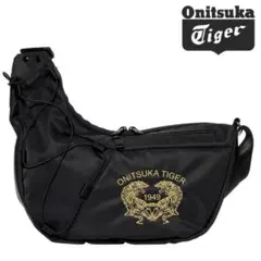 ✨新品✨ オニツカタイガー メッセンジャーバッグ　黒×金 Onitsuka Tiger ショルダーバッグ バッグ MESSENGER BAG