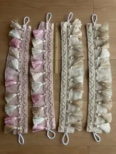 カーテンホルダー タッセル付き 4点セット