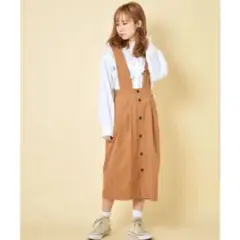 w closet コクーンシルエットサロペットスカート