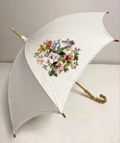 新品】Chikazawa 近沢レース 折りたたみ 日傘 クリーム オフホワイト