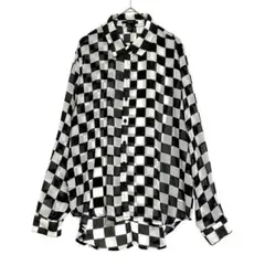 フォーエバー21 シアーチェックシャツ　黒 白　S