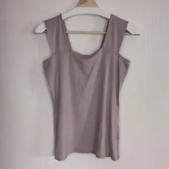 ベージュ スリーブレス タンクトップ LLサイズ