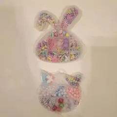 フライングタイガー　ビーズ　ネコ　うさぎ
