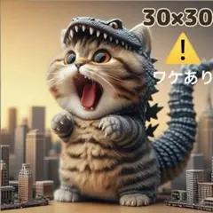 30×30 ダイヤモンドアート キット ラウンド 猫 ゴジラ なりきり