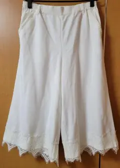 ホワイトレースワイドパンツ