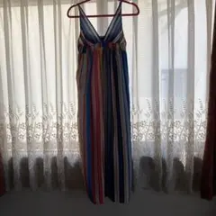 新品⭐︎ピンコ♡PINKO♡インボートマキシ丈ワンピース☀︎ボーダーシルク混Sサイズ