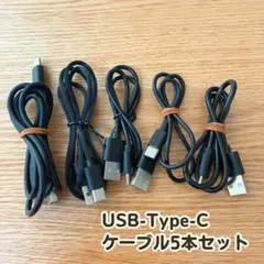 USB to Type-C ケーブル5本セット ブラック 黒 通電確認済み