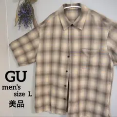 GU チェック柄 半袖シャツ Lサイズ