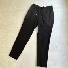 ZARA BASIC 薄手 テーパードパンツ〔S〕裾ゴム ウエストゴム 紐調節可