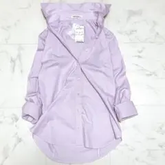 新品　タグ付き　23区　コットン　ストライプシャツ　ラベンダー　長袖　38