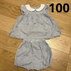 juo 水色　お花　セットアップ　100
