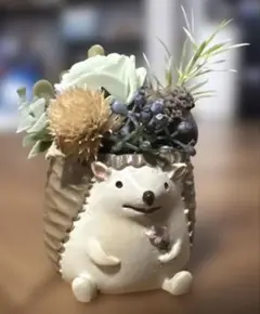 ハリネズミ　置物　ハンドメイド　秋
