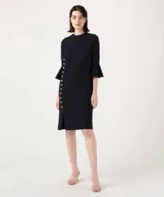 【新品未使用】FLICKA フリッカ パール付きドレス ブラック 黒 FLICKA]サイドパールワンピース | KOBUNSHA SELECT SHOP